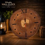 Hand Made Natural Wood Wall Clock – Rustic Edge Design (Bundle)